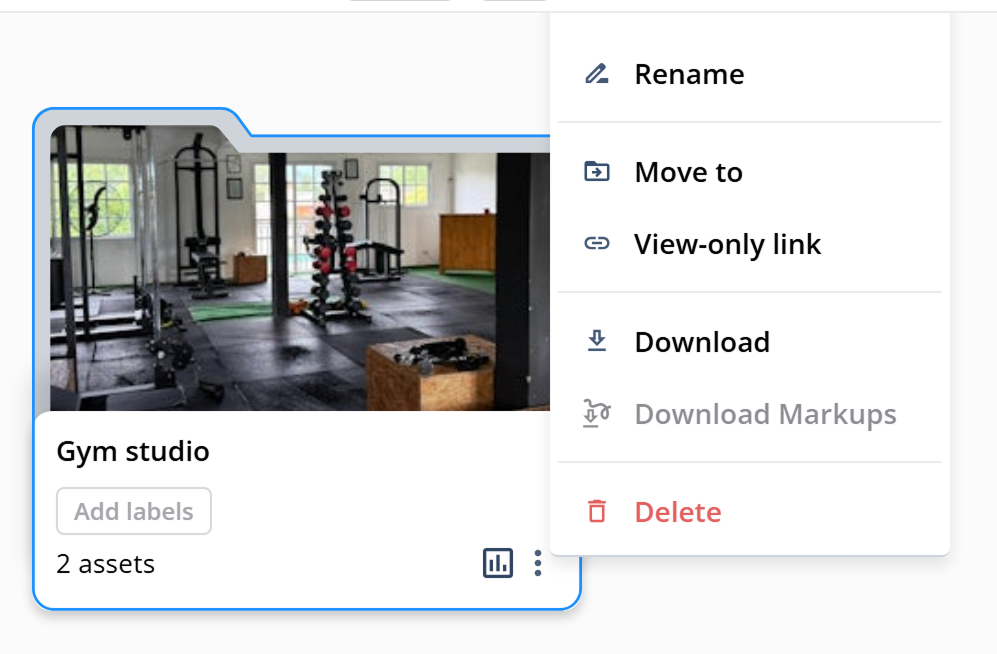 Folder dropdown state